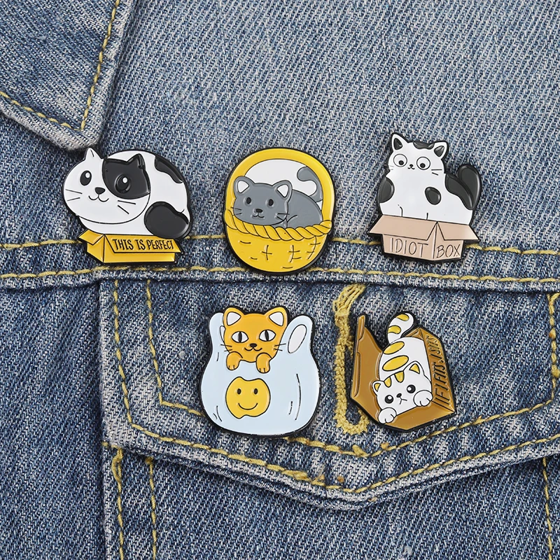 Набор эмалевых заколок 5 шт./компл. милые заколки в стиле панк с темными забавными