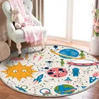 Нескользящий детский безопасный фланелевый ковер с рисунком инопланетянина астронавта Детский ковер с ручным принтом детский игровой коврик модный детский ковер