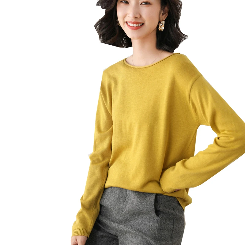 

10 Colors Pullover Sweater Female Long Sleeve O Neck Soft Slim Soild Basic All-mach Women Pull Femme 2021 Spring Autumun Tops