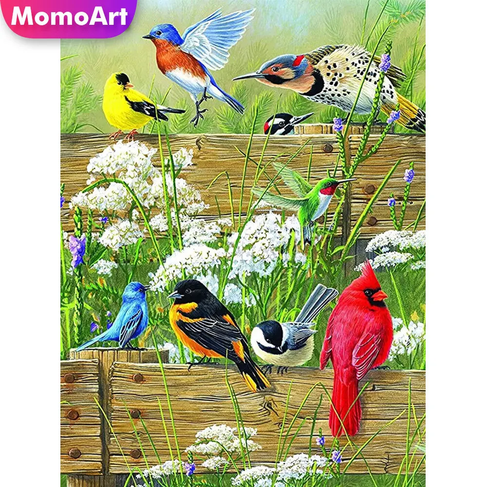 

Momoart Diamond Embroidery Bird DIY Rhinestone Picture Diamond Painting Animal Mosaic Art Cross Stitch 5D New Arrival Home Decor