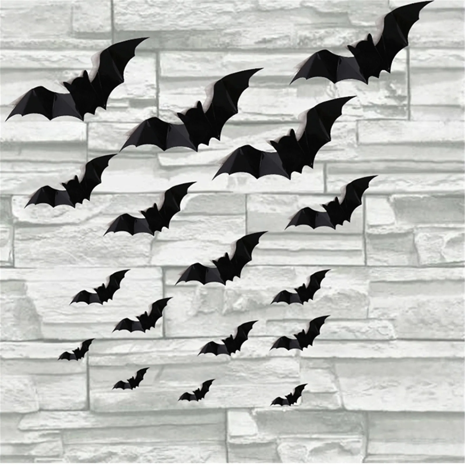 

56pcs Halloween Decoration Pvc Bat Wall Stickers 3d Stereo Bat Stickers Halloween Horror Bats Removable Stickers