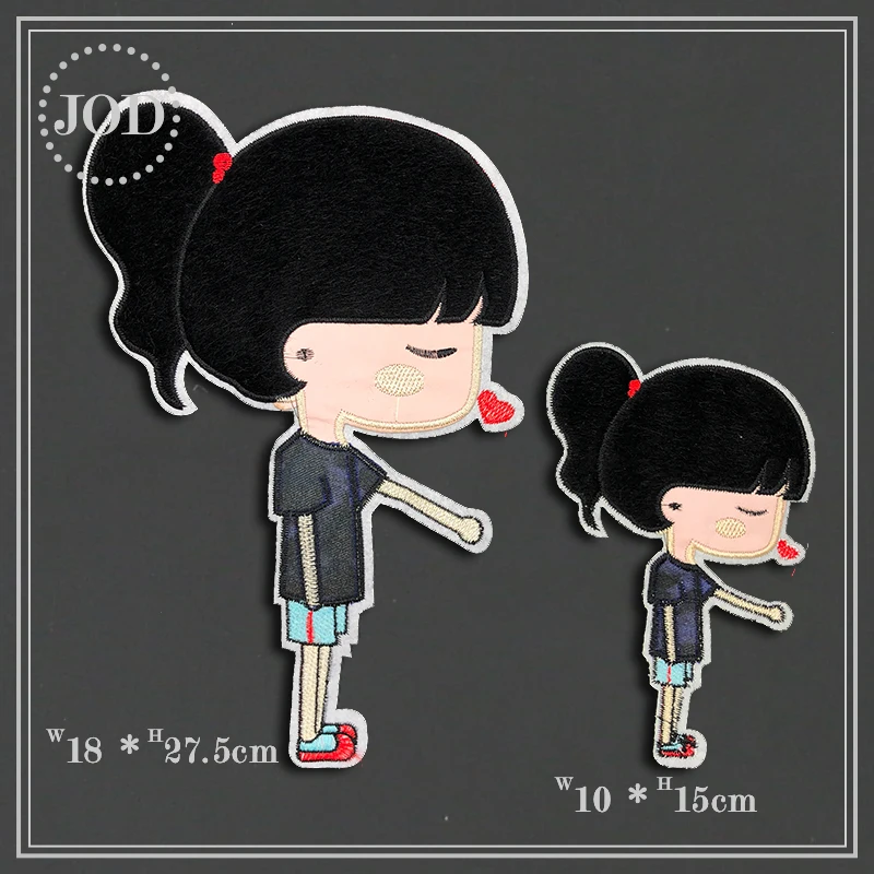 Милая Одежда для девочек с вышитыми рисунками Большие нашивки Нашивки сумок