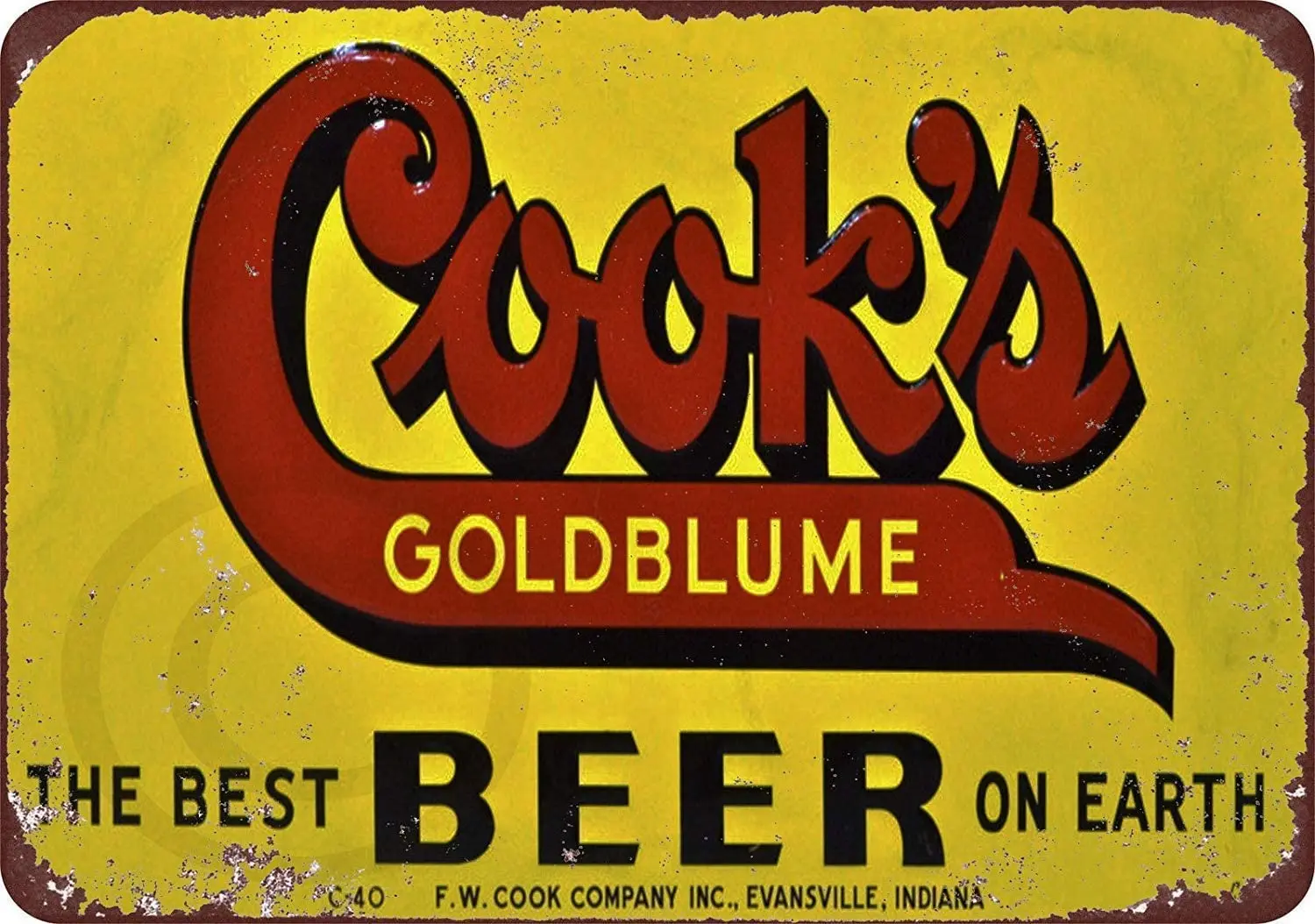 

Cook's Goldblume Beer Look Retro Metal Tin Sign Plaque Poster Wall Decor Art Shabby Chic Gift