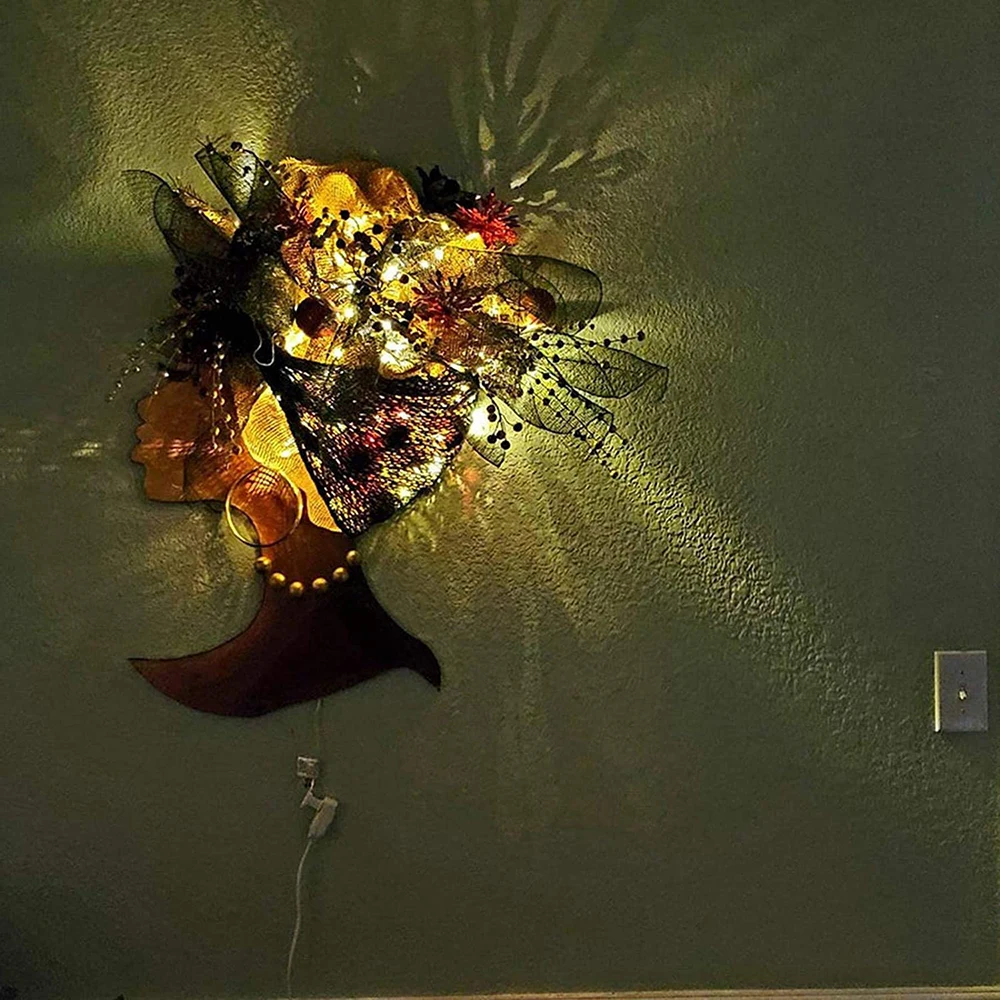 Сделай Сам голова Деревянный силуэт венок шаблон поделки черный человек