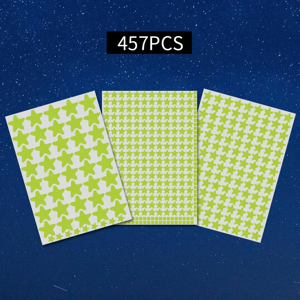 457 шт. Светящиеся Настенные стикеры со звездами луной снежинками светится в