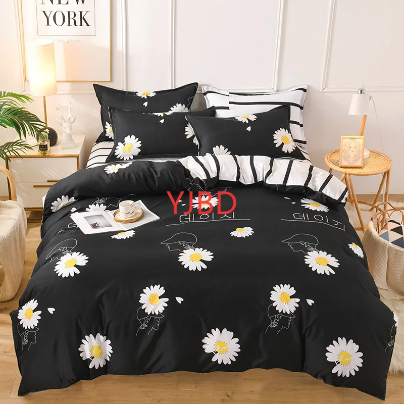 

YJBD простой индивидуальный Модный комплект постельного белья из алоэ и хлопка для студентов, пододеяльник из четырех предметов, домашний текстиль, Комплект постельного белья