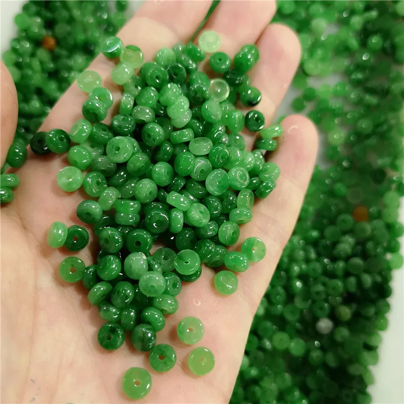 DIY натуральные зеленые нефритовые бусины Jadeite Septa изумрудные ювелирные изделия