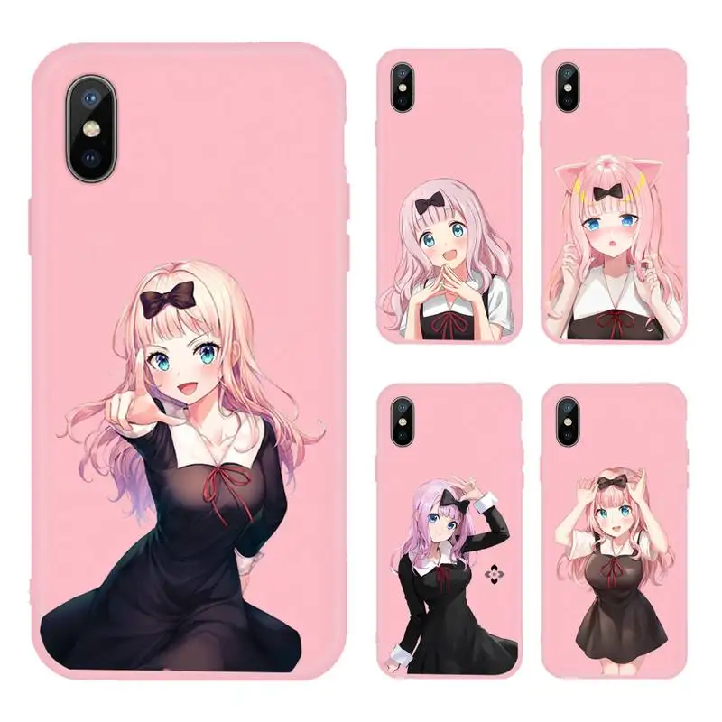 

Japan Anime Oya Haikyuu Love Volleyball Phone Case Pink Candy Color for iPhone 11 12 mini pro XS MAX 8 7 6 6S Plus X SE 2020 XR