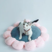 ins soft velvet flower mat pet mat cat litter dog cushion girl heart round flower carpet