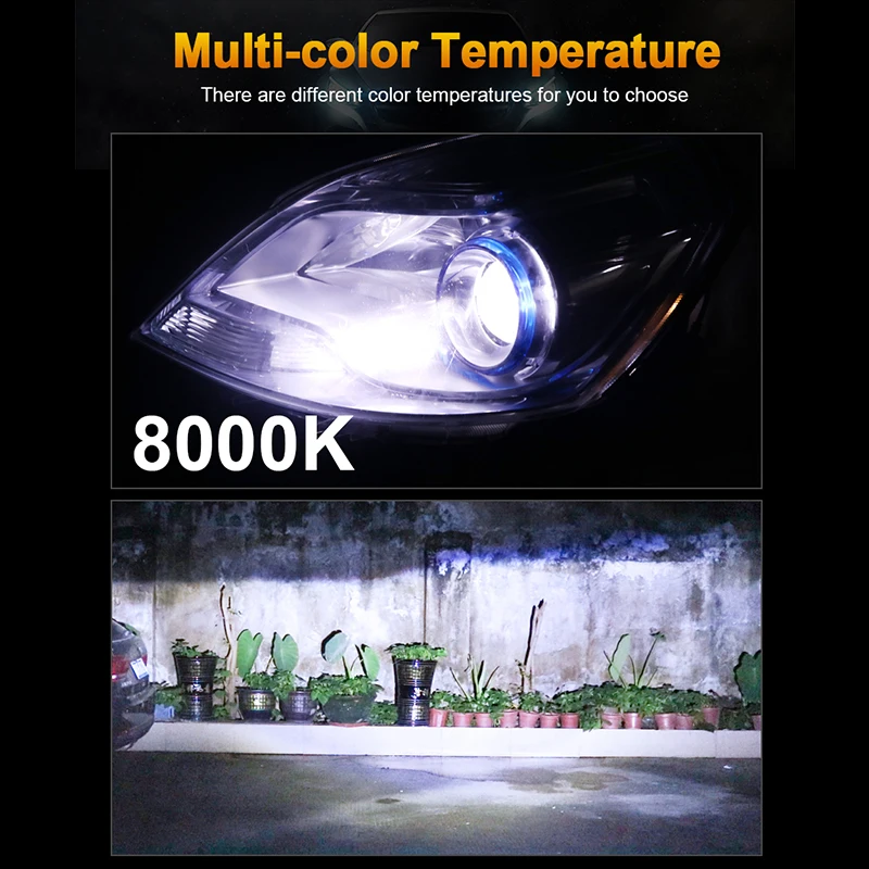 HLXG H7 8000K Auto Mini lampada 10000LM LED Car Headlight light Tail Lamp Bulb 360 degree Shining near Far high power 12V | Автомобили и