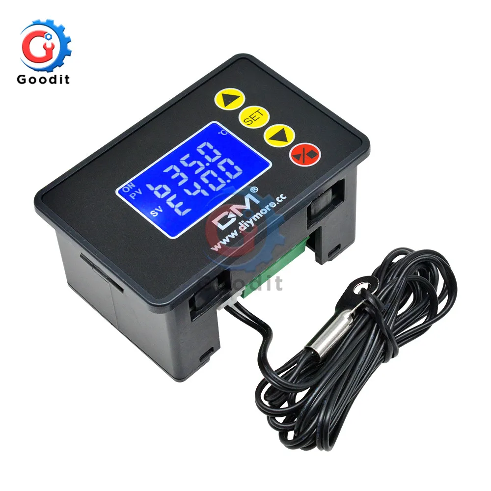 

Thermostat Controller DC 12V 24V AC 110V-220V Microcomputer Temperature Digital 1.37″ LCD -55℃~120℃ Controller Replace W3001