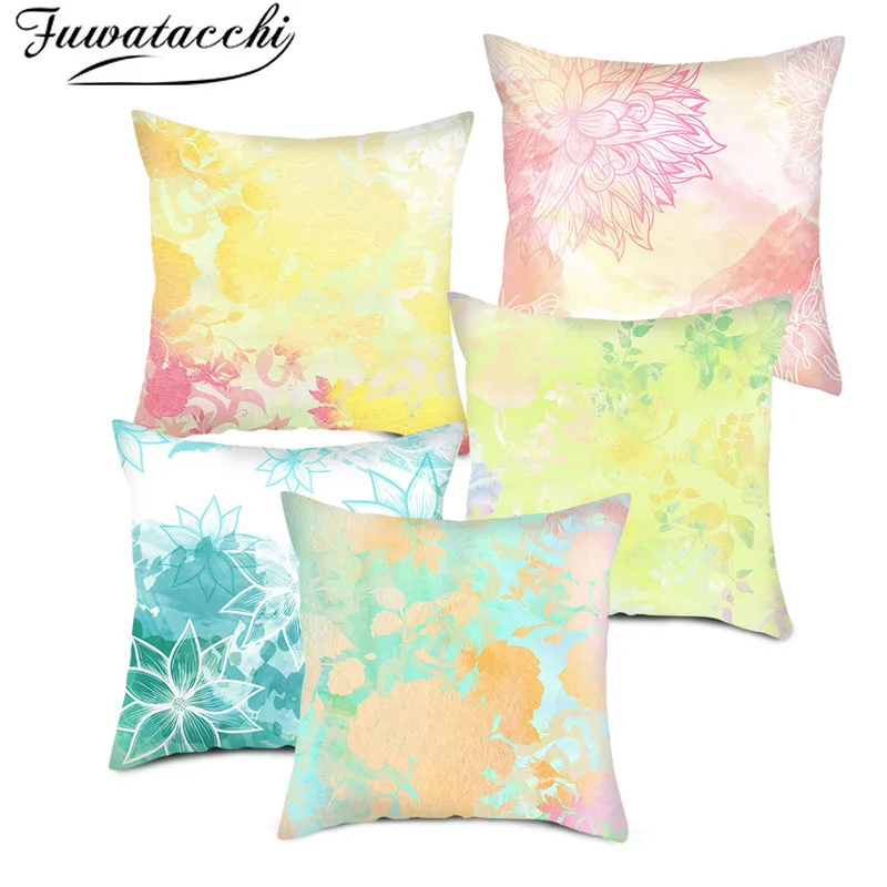 Fuwatacchi Butterfly Cushion Covers Flowers Pillow Cases Cotton New for Bedroom Sofa and Chair Decorative 45*45cm | Дом и сад