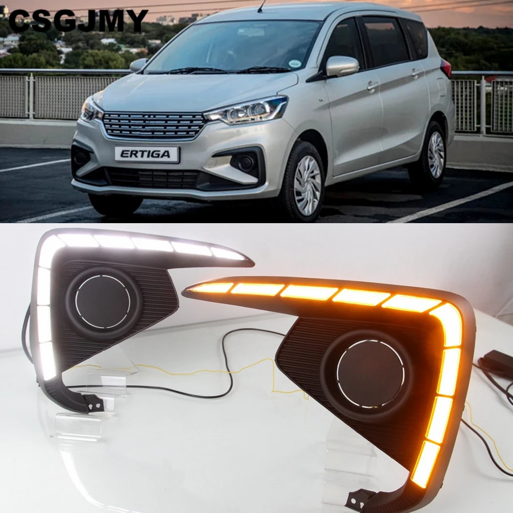 CSGJMY 2 шт. Светодиодный дневной светильник для Suzuki Ertiga 2018 2019 DRL Противотуманные