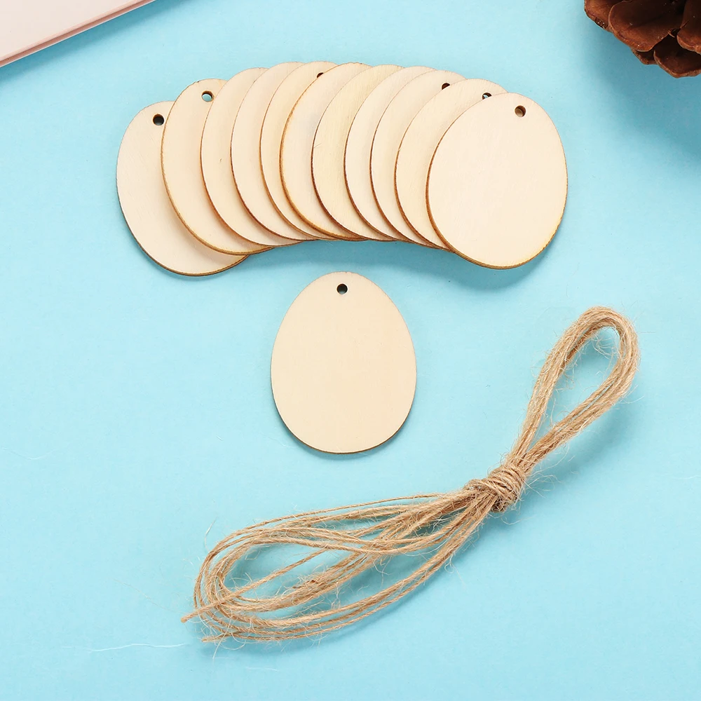 20-80 мм необработанные заготовки натурального дерева ломтик пасхальные яйца чип