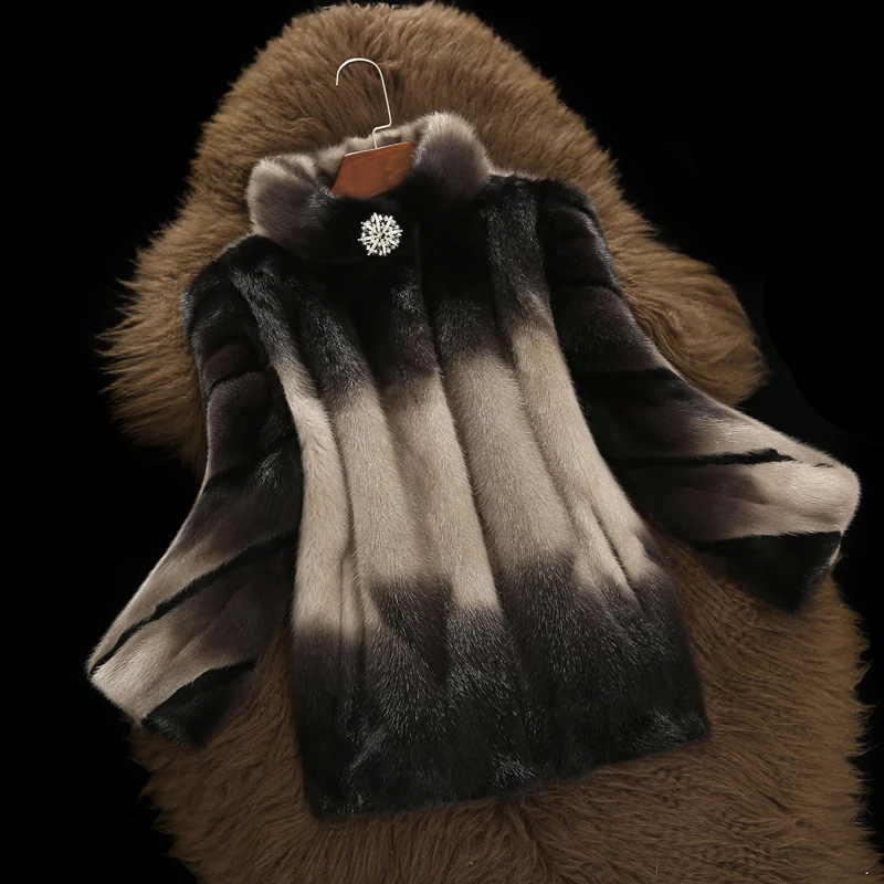 inverno новая полностью из норки шуба curto alero de Диаманте moda generoso de vison casaco de pele das mulheres