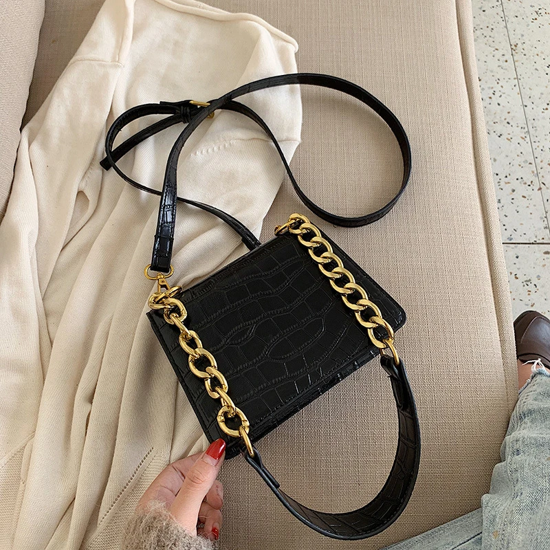 Женская сумка через плечо модная с каменным узором полукруглые седельные сумки