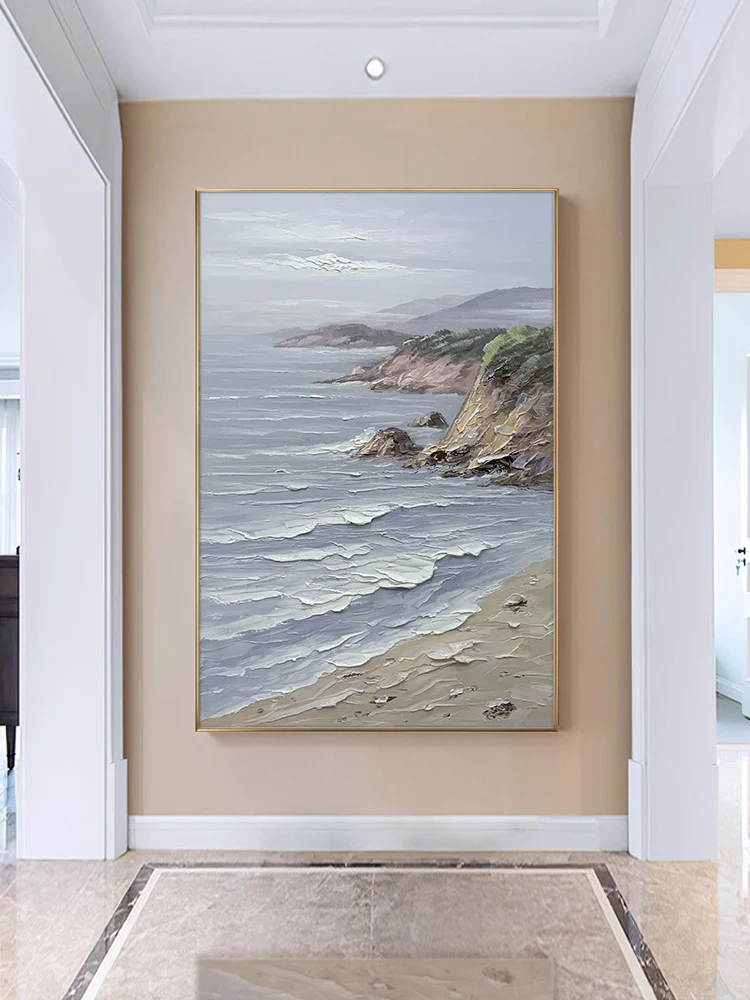 

Hand-painted 3D Abstract Ocean Landscape Seascape Oil Painting on Canvas Handmade Wall Hang Art Living Room Home Decor No Framed