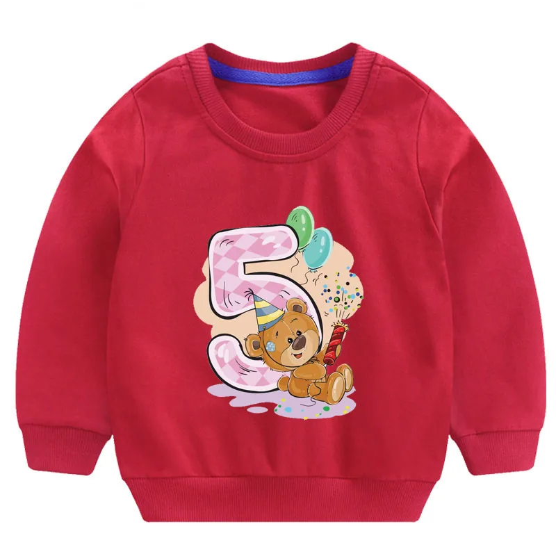 

kids hoodies birthday t shirt 2 5 years children sweatshirt cartoon Boys girl toddler cool baby little clothes cute long sleeves
