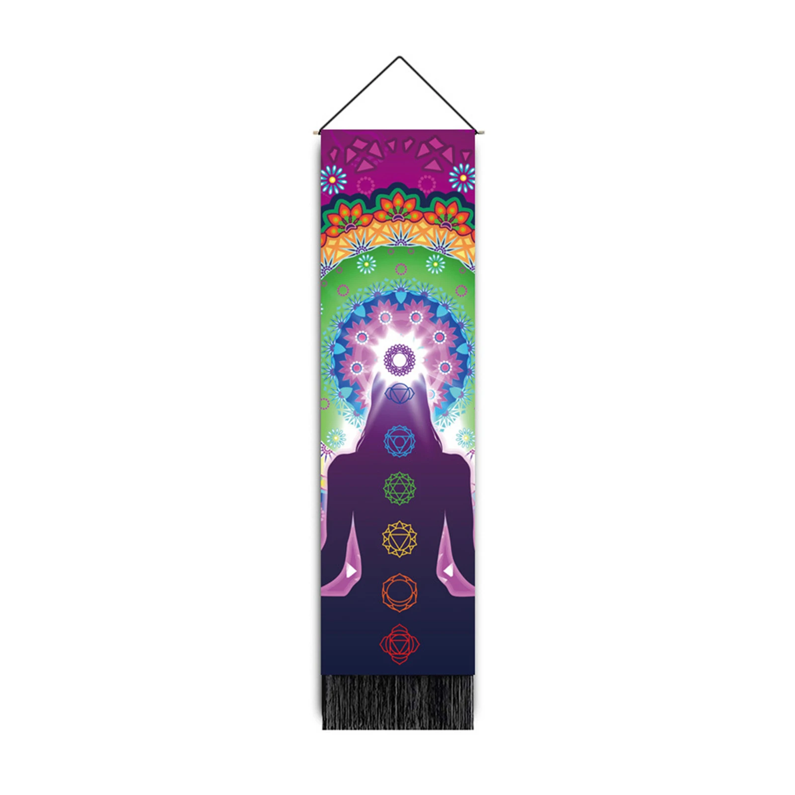 

New Seven Chakra Wall Hanging Tapestry Bohemia Tarot Phase Tassel Tapestry Boho Art Tapestries For Home Bedroom Decoration