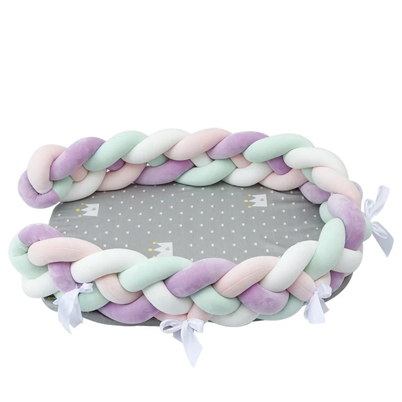 YYJ008A Новорожденный переносная люлька кровать подушка для кормления мамы при грудном вскармливании кровать плетеная кроватка-корзинка складывающийся стирающийся матрасик съемный YYJ008 - Цвет: YYJ008A