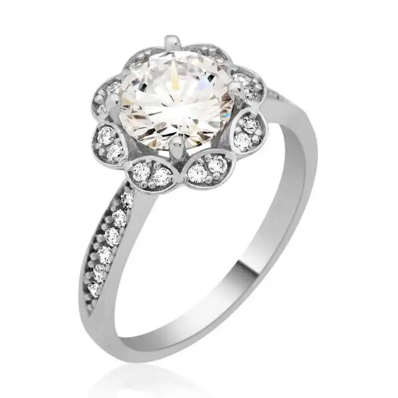 

Silverlina Silver Single Stone Lady 'S Ring