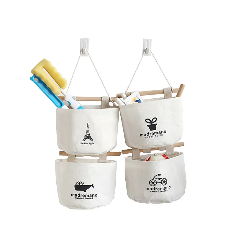 Льняной хлопковый подвесной мешок Органайзер настенная сумка для хранения