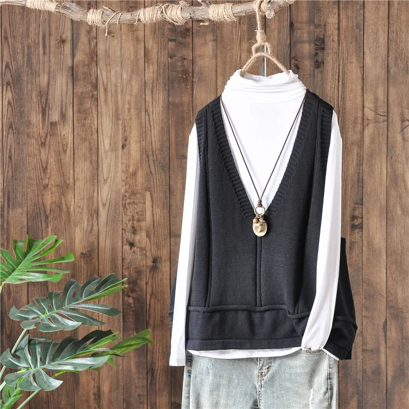 

Cotton waistcoat waistcoat A-line woolen vest women's outer wear for autumn and winter short hedging knitted sweater coat loose