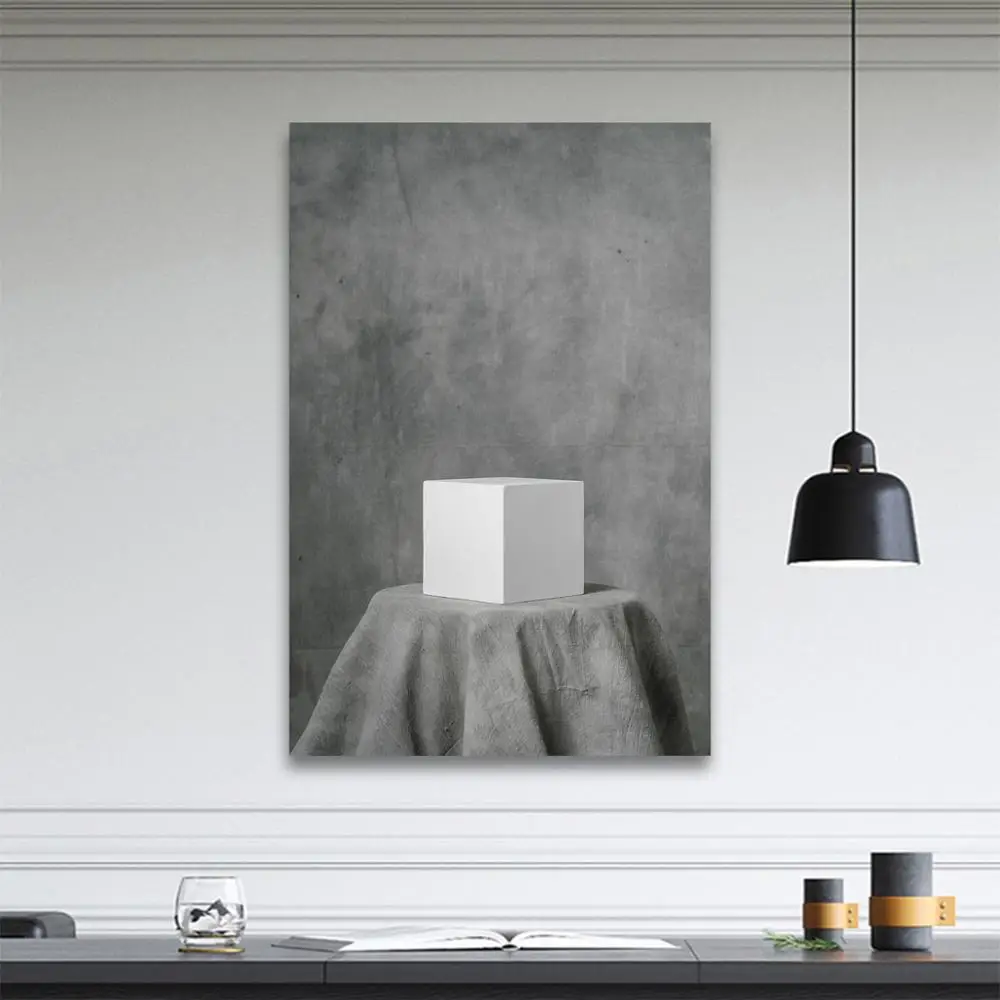 Black and White Drawing Cube Ball on the Table Wall Art Posters Prints Design for Living Room Home Decoration | Дом и сад