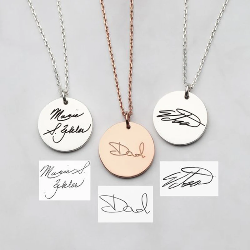 

Индивидуальное ожерелье ручной работы с любым именем, круглые подвески с именем, гравировка, персонализированные ювелирные изделия, ожерел...