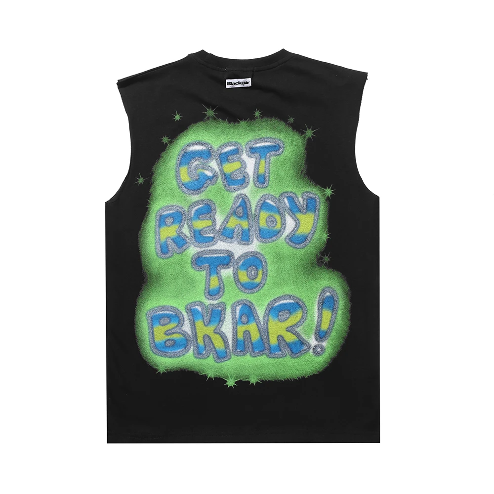 Лето 2020 топ без рукавов кавайная одежда забавная Женская жилет в стиле Харадзюку