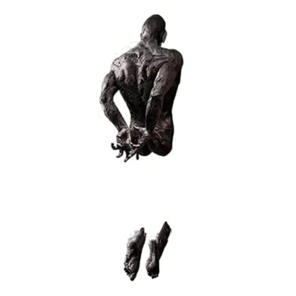 

Antique Sculpture Wall Art Statue Sculpture Resin Hanging Fragmented Man On Wall Art Bronze Statue Home Decor Sculpture