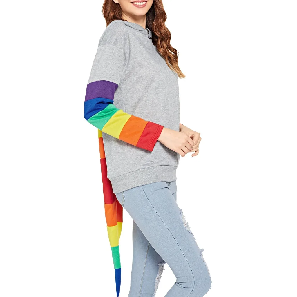 Новое поступление Женская толстовка с капюшоном милый осенний пуловер в