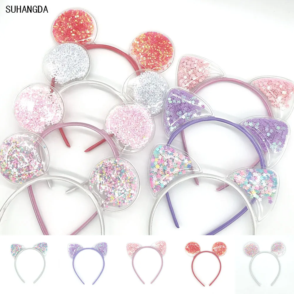 Красивая пластиковая повязка для волос с кошачьими ушками девочек головные