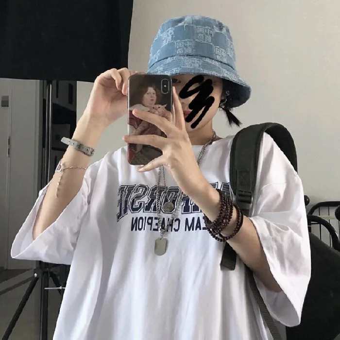 

Blue Short-sleeved T-shirt Women's Ins Tide 2021 Summer New Loose Korean Version Of Cool Girls Wear Half-sleeved Tops