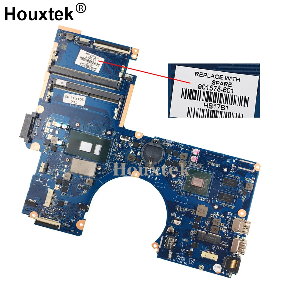 Günstig G34A Für HP 15-AU Laptop Motherboard DAG34AMB6D0 901578-601 901578-001 Mit SR2ZU I5-7200U GT940M GPU 100% Voll Getestet OK