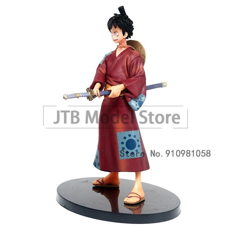 

One Piece Monkey D Luffy Anime Action Figure Model 17CM Draw Out Sword Statue Kimono Collection Toys For Kid Desktop Decoration