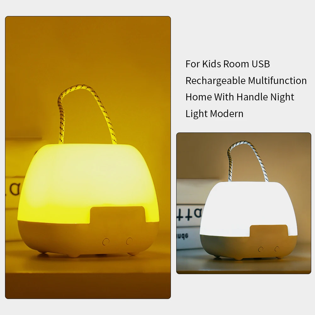 

Modern With Handle Night Light Switch Control Led Bedside For Kids Room USB Rechargeable Home Bedroom Multifunction Portable