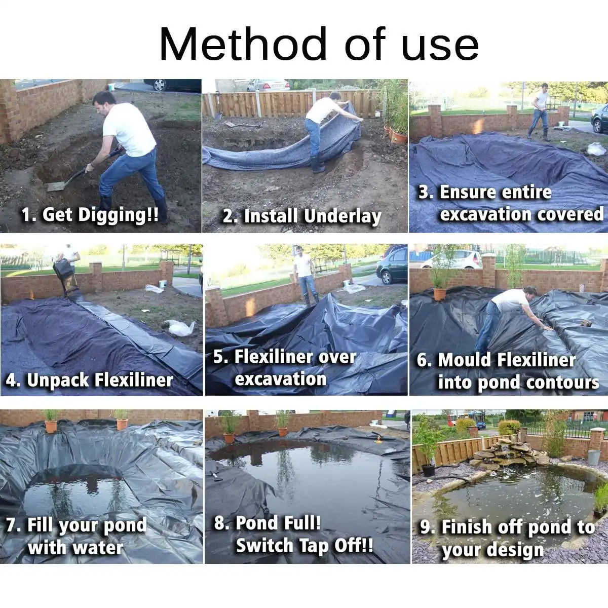 3X4M черный Средний аквариум для рыбок материал подкладки дома и сада бассейн