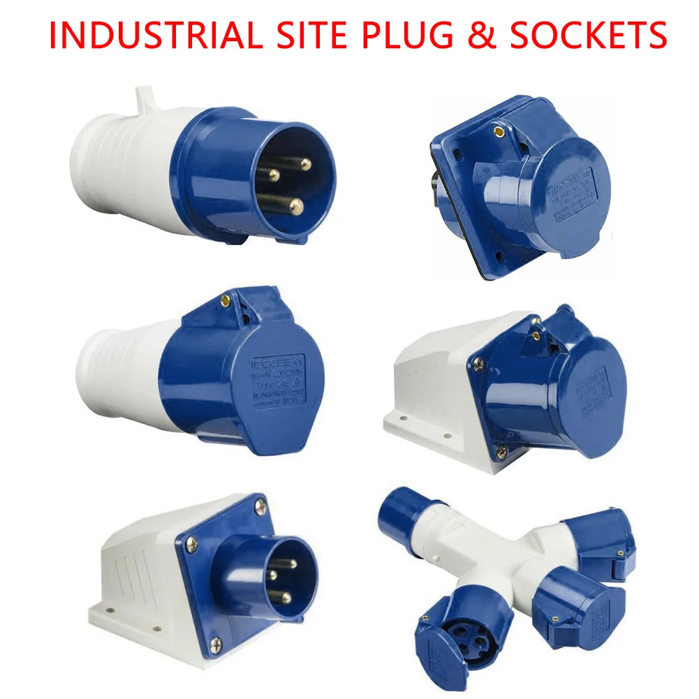 Коммерческое производство синий диапазон 240 в 16 ампер 3 Pin промышленная розетка IP44