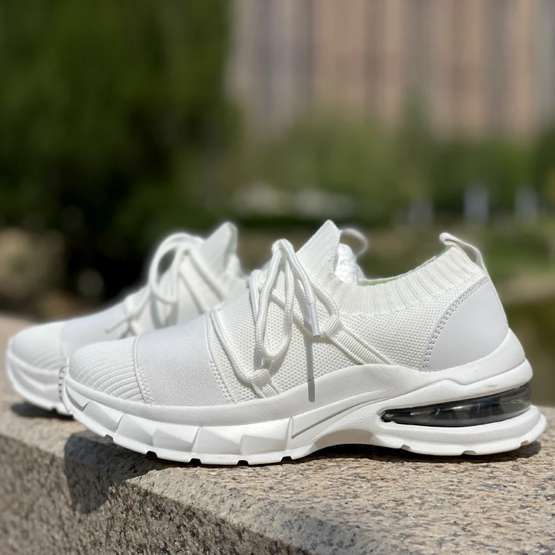 

2021 Spring Plus Size Sports Women's Shoes Casual Single Shoes Thick-soled Lace-up Solid Color Couple Vulcanized Shoes