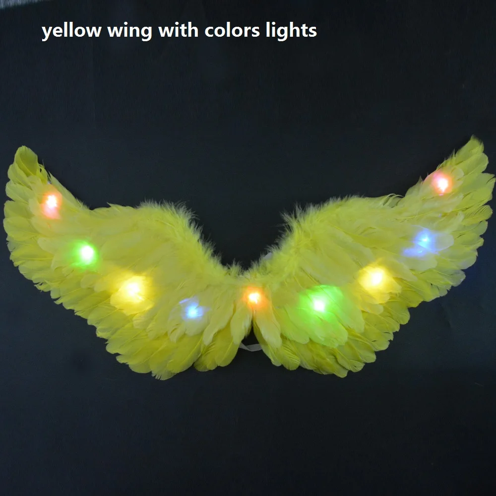 yellow wing Женская повязка на голову с крыльями ангела для девочек; юбки-пачки; Светодиодный светильник; подарок на день рождения; карнавальный, Свадебный костюм Purim - Цвет: yellow wing