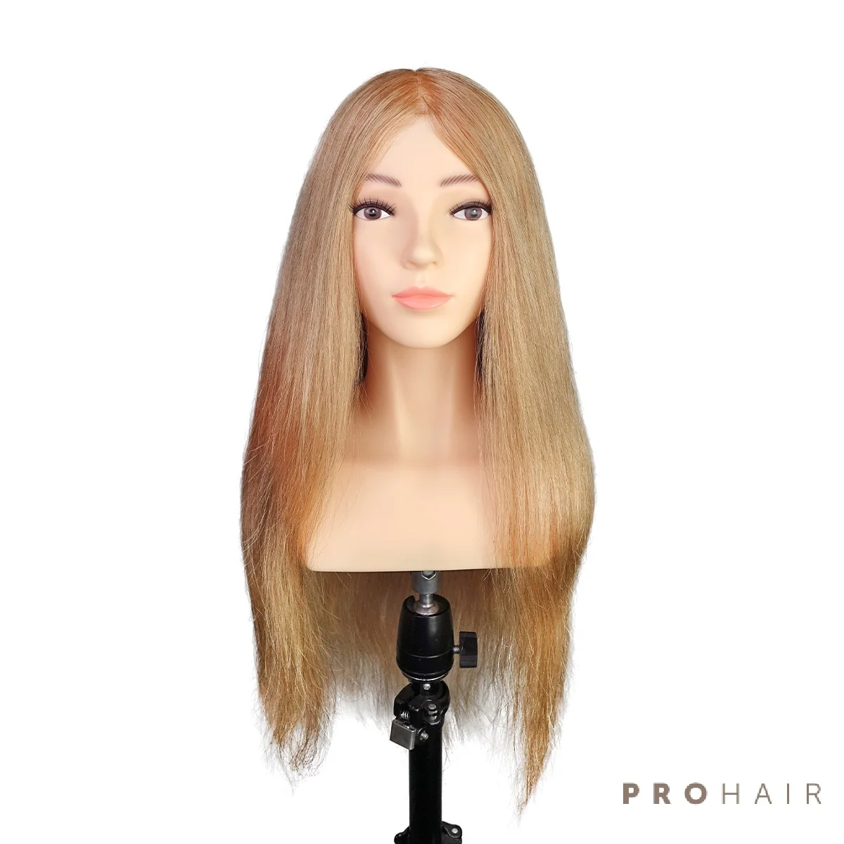 Mannequin-Head 55CM 22'' 100% Human Hair Light Blond Competition Head Hairdressing Mannequin Doll Head for Hairdressers