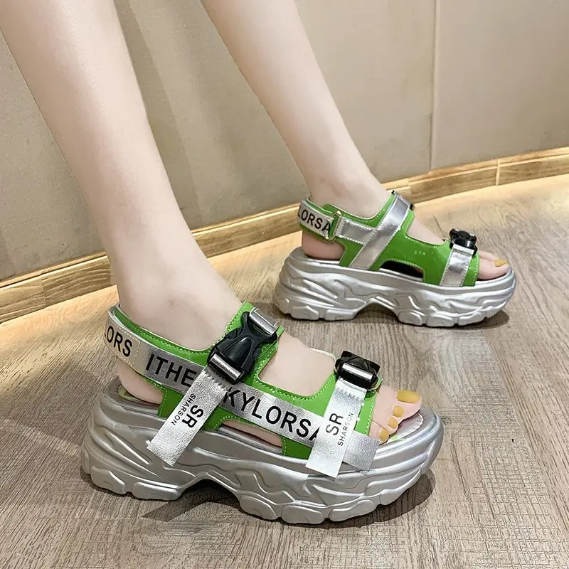 

Women Sandals Platform Thick Wedges Open-toe Velcro Sandals Summer New Outdoor Chunky Woman Shoe Girl Casual Sandals