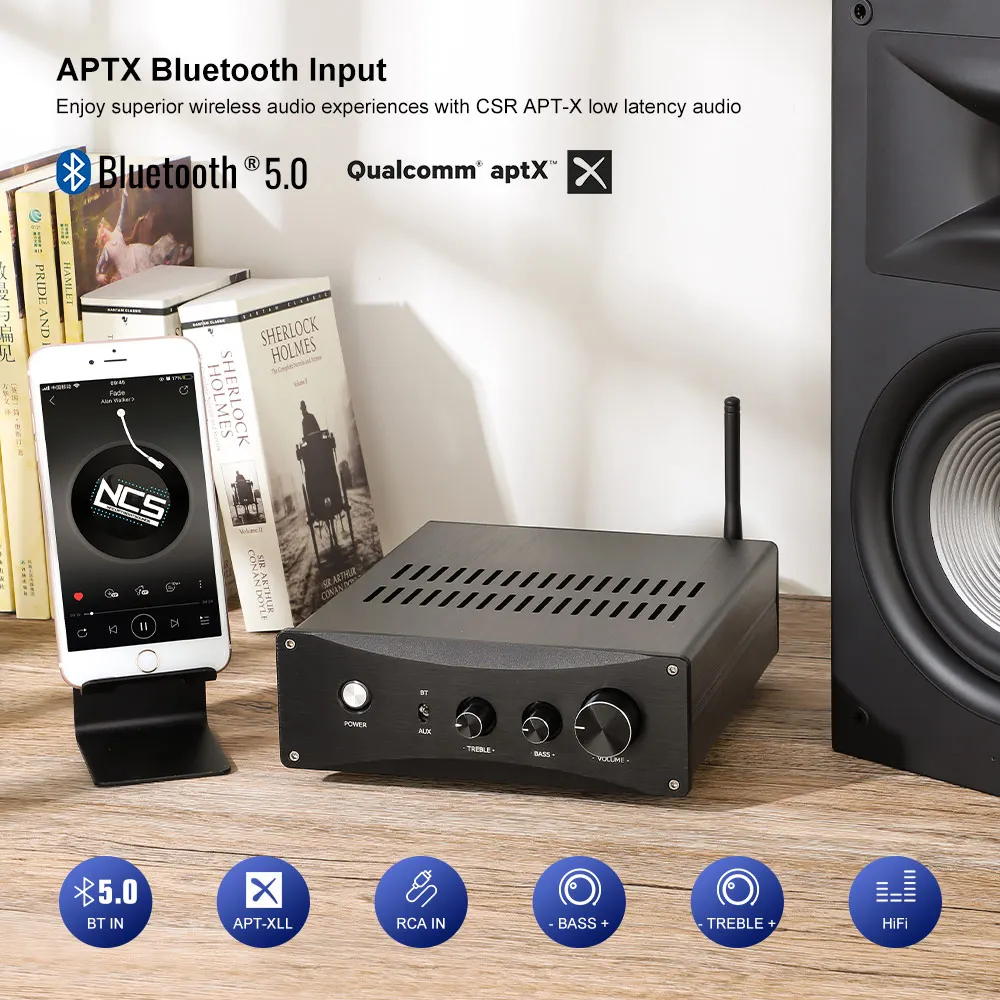 AIYIMA Hi Fi TPA3255 Bluetooth 5 0 усилитель 325Wx2 класса D QCC3008 APTX для Мощность звука сделай сам