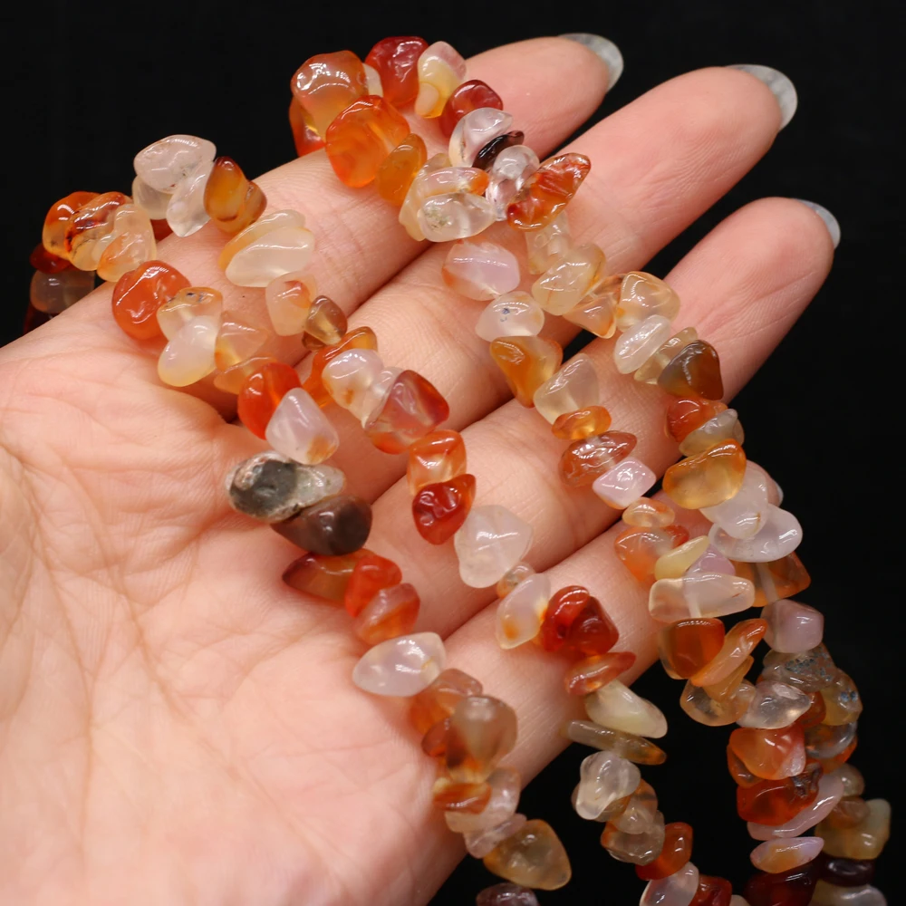 

5-8mm Natural Red Agate Beaded Irregular Gravel Beads for Jewelry Making DIY Necklace Bracelet Accessries Length 40cm