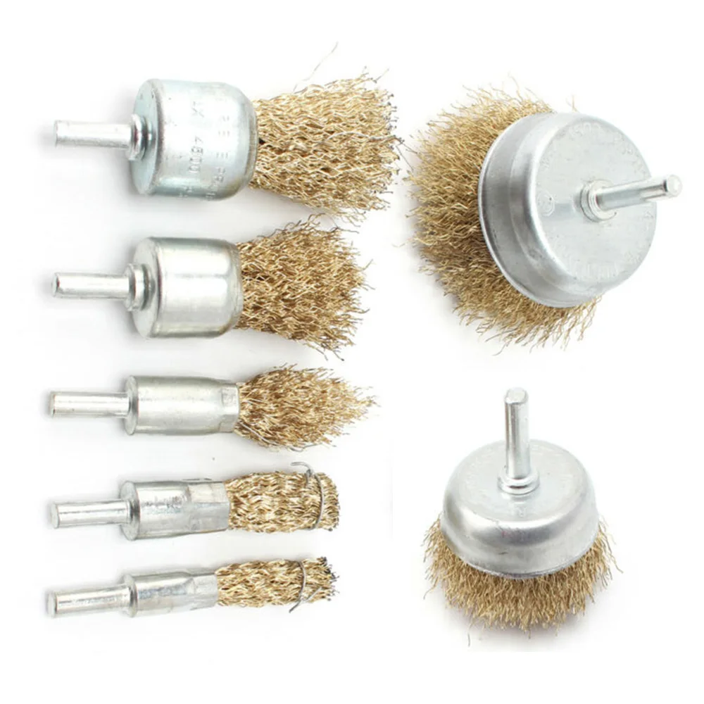 Поставка проволочной щетки части 7 шт. 16-75 мм Медь Нержавеющая сталь щетинок