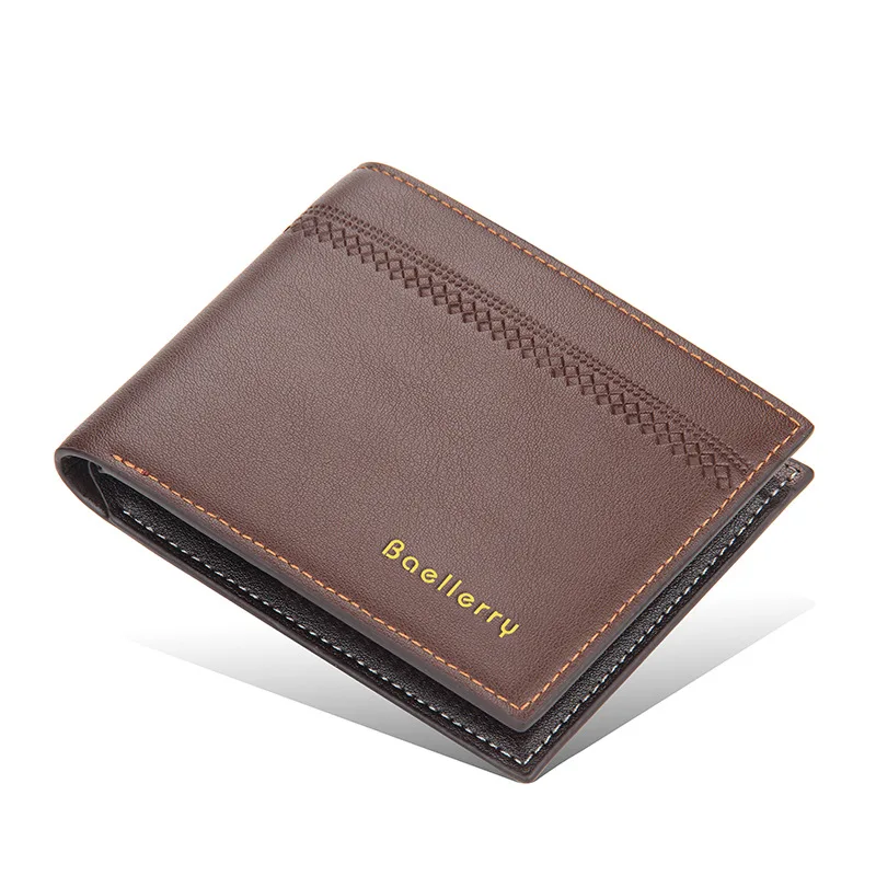 

Coin Cash Card Holder Wallets Solid Color PU Leather Moneybag Billfold Fold Zipper Mulit-Pocket Wallet Men's Clutch Short Purse
