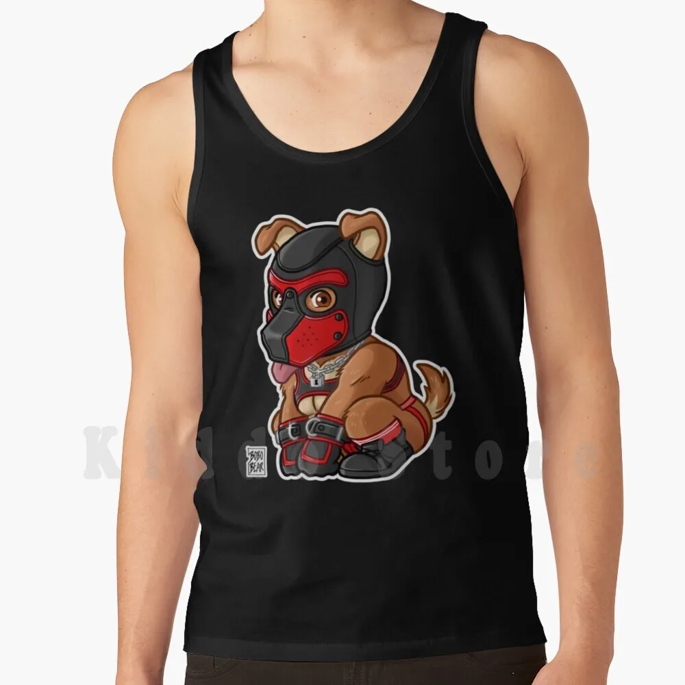 Грайливый щенок-красная маска-серия Bearzoo майки жилет 100% хлопок Bobobear Bobobearart