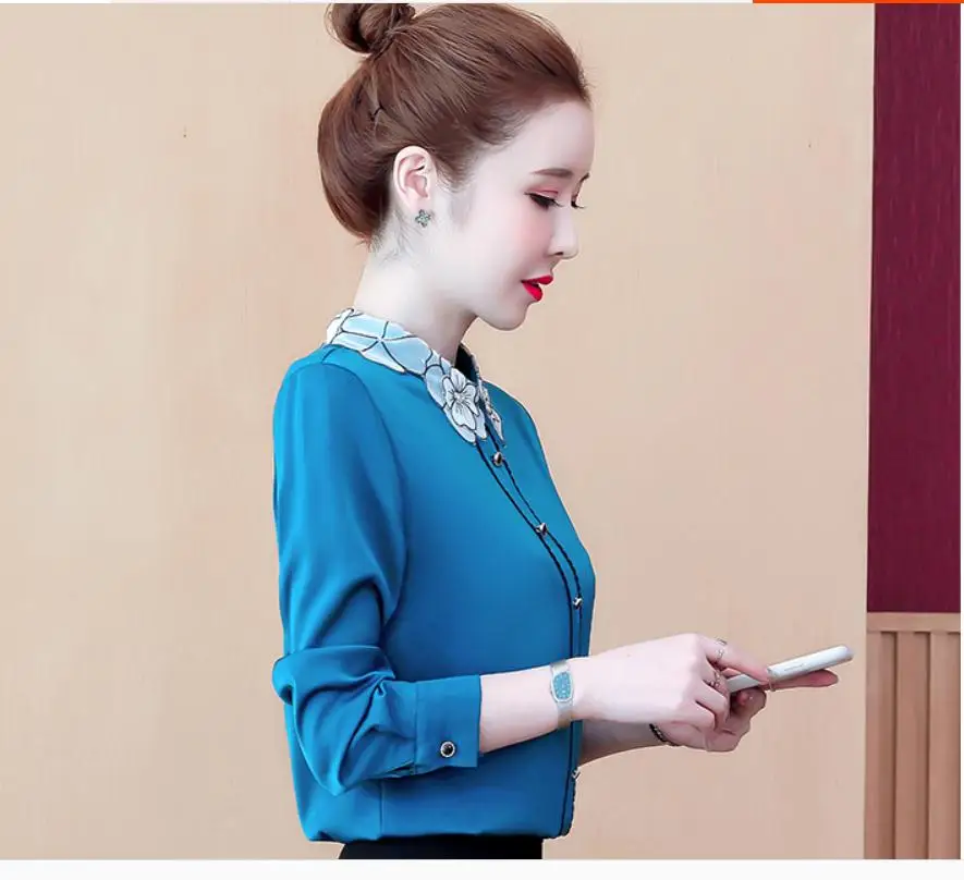 

2021 spring and autumn Summer with New style fashion Long sleeve Women's shirt