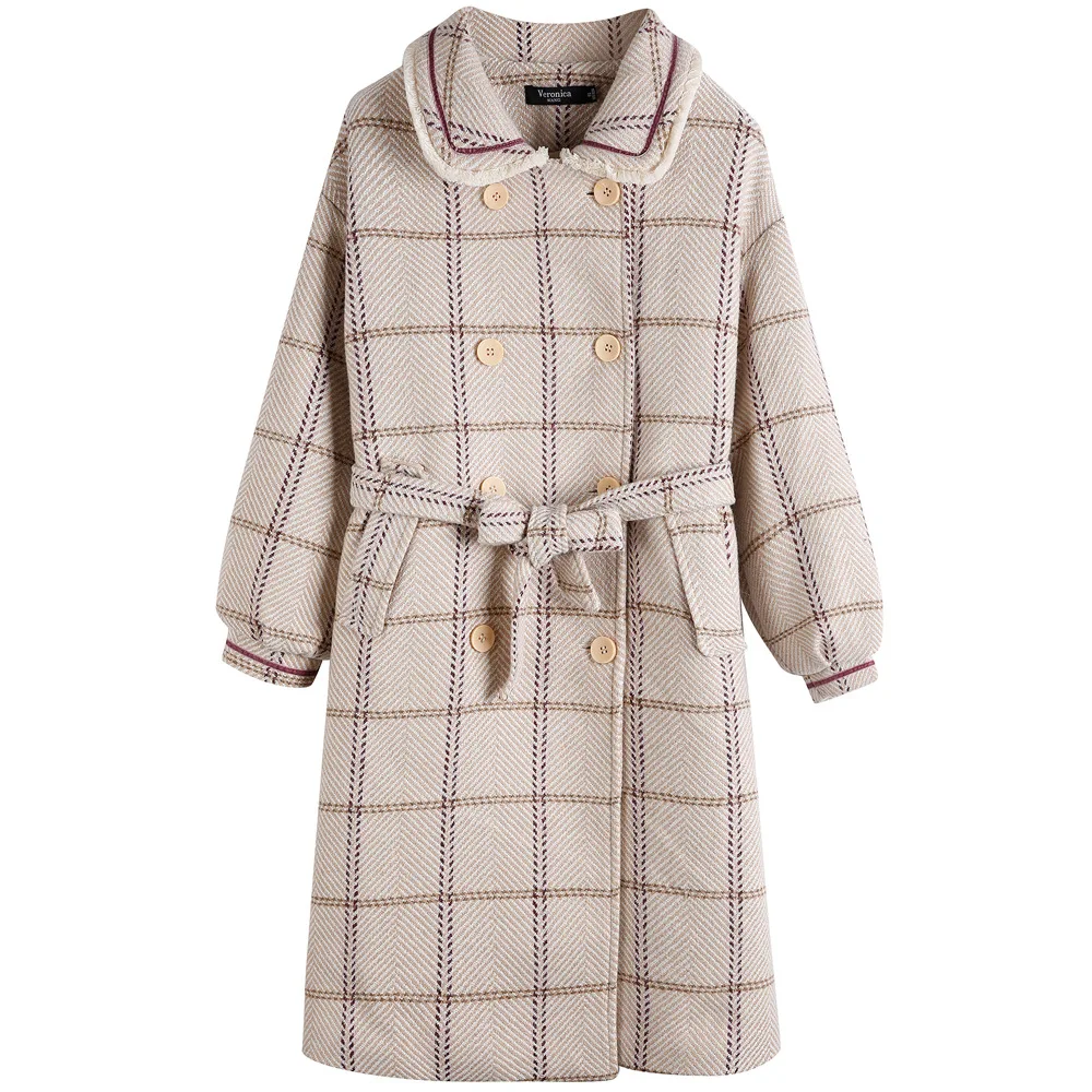 

winter 2020 new Korean version of small fresh Lantern Sleeve woolen coat